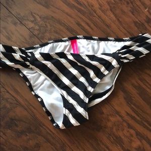 Victoria Secret black white and gold stripe bikini